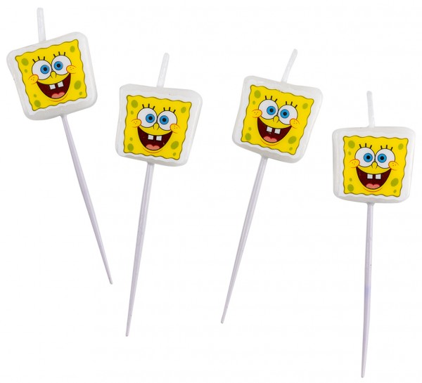 Laughing SpongeBob cake candle 4 pieces