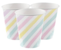 8 Unicorn Paper Party Cups Pastel 256ml