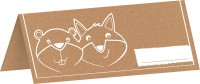 8 place cards with fox & beaver symbol