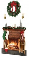 Christmas fireplace wall backdrop