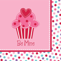 18 kleine Servietten Muffin Herzchen zum Valentins Tag