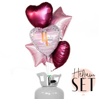 Vorschau: Pretty in Pink - Four Ballonbouquet-Set mit Heliumbehälter
