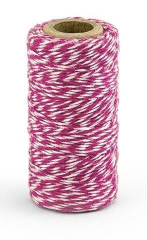 50m de fil de coton rose et blanc