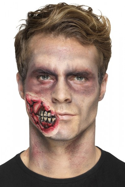 Application de latex zombie effrayant avec adhésif 4