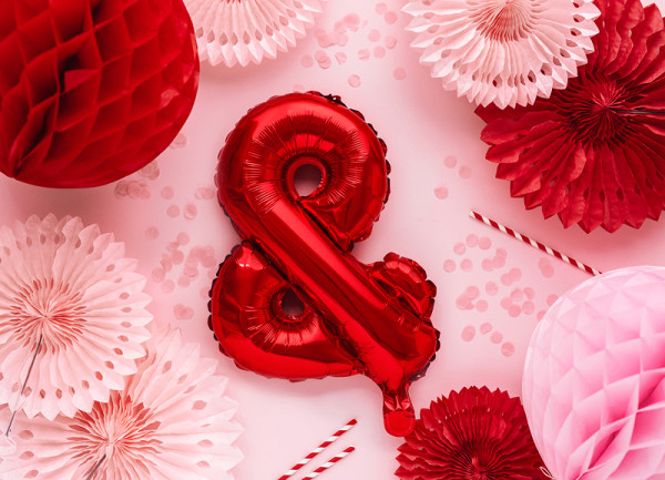 Red & letter balloon 35cm
