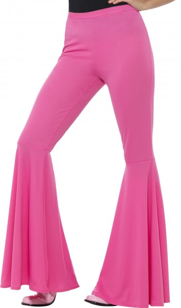 Pantalones de campana rosa de los años 70 para mujer