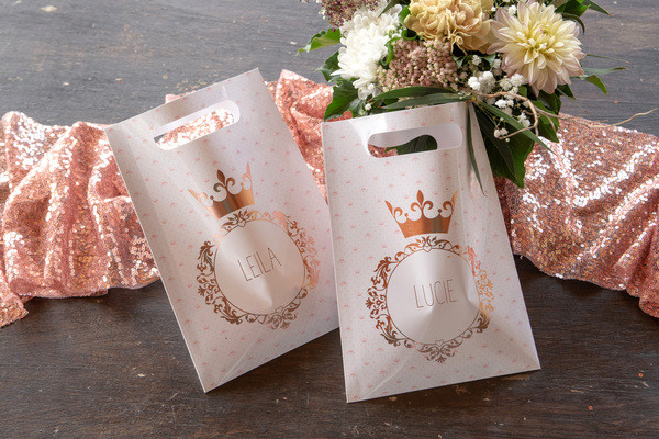 10 bolsas de regalo Princesse de 16,5 x 23 cm