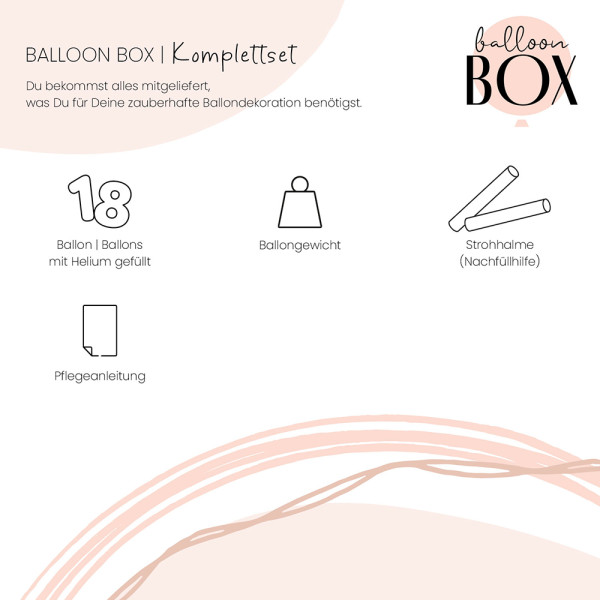 10 Heliumballons in der Box Rosegold 18 4