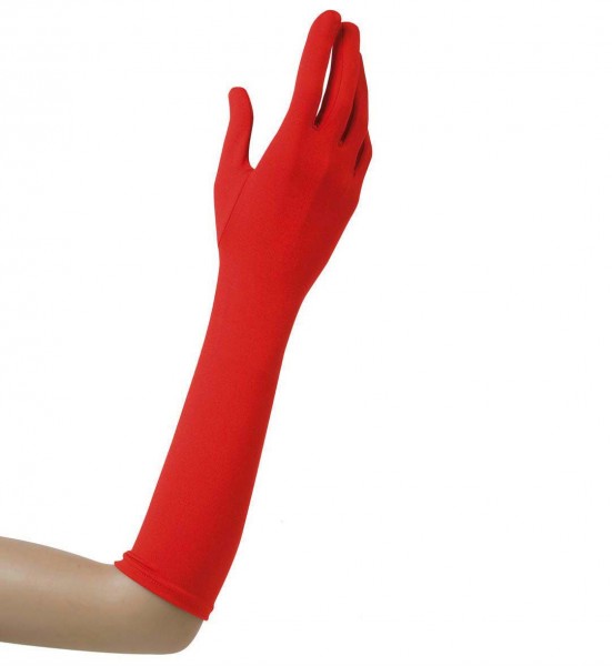 Elegant red gloves 37cm