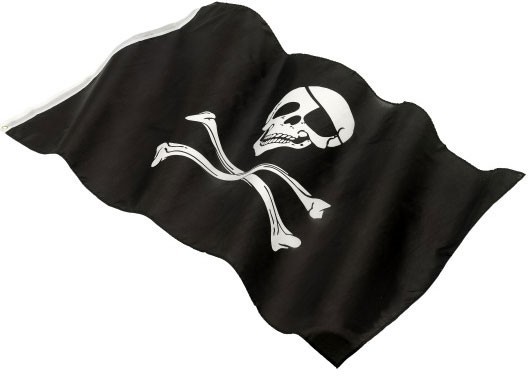 Drapeau pirate crâne noir 152 cm x 91 cm