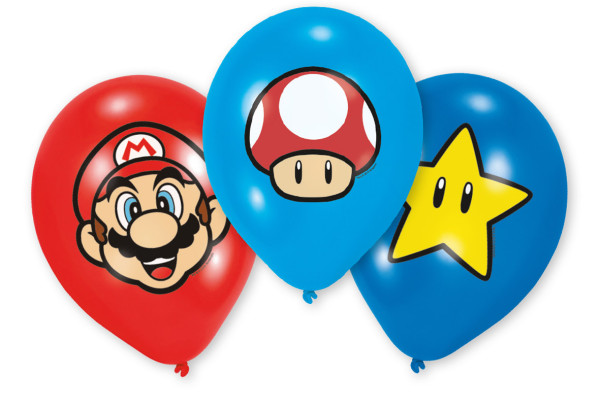 6 globos Super Mario Items 27,5cm