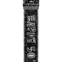 Preview: 50th birthday black and white party banner 360cm