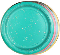 Vista previa: 8 platos de papel Mix & Match, multicolor 24,5cm