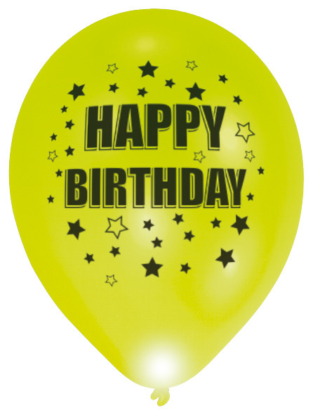 4er Set Happy Birthday LED Luftballons 5