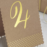 Preview: 12 Golden Nature table number cards