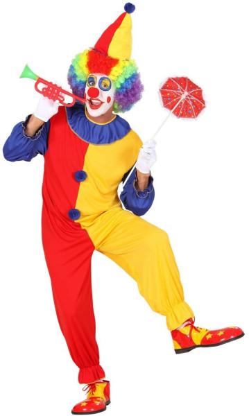Fröhlich buntes Clowns Kostüm für Herren