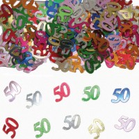 Colorful number 50 metallic scattered decoration
