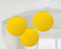 3 lanternes jaunes 24cm