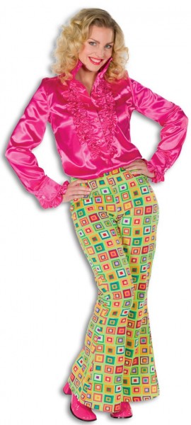 Fanny colorful checked flared trousers for women