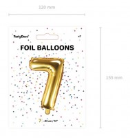 Vorschau: Zahl 7 Folienballon gold 35cm