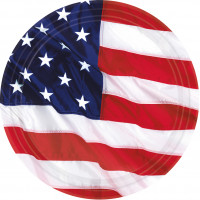 8 platos de papel Partytime bandera americana 17,7cm