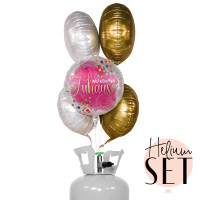 Vorschau: Willkommen Ballonbouquet-Set mit Heliumbehälter