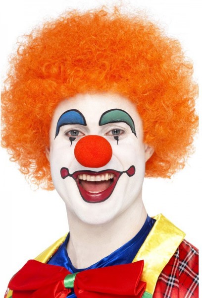 Afro clown pruik oranje