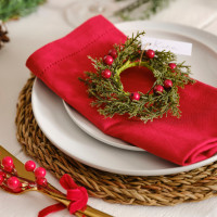 Preview: 6 napkin rings wreaths with cards