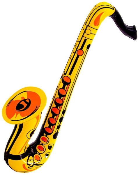 Oppustelig gylden saxofon 55 cm 2