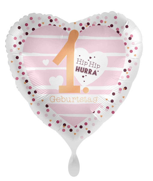 1. Geburtstag Herz Folienballon 45cm