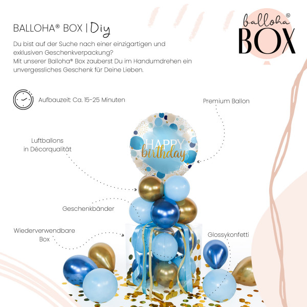 Balloha Geschenkbox DIY Blue Birthday XL 3