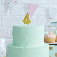 Preview: Golden Mix & Match number 4 cake candle 6cm