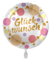 Félicitations ballon aluminium Happy Dots 45cm