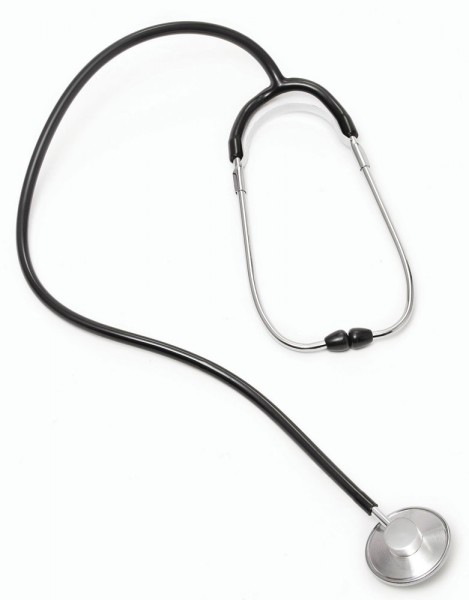 Medicinsk stetoskop sølv-sort