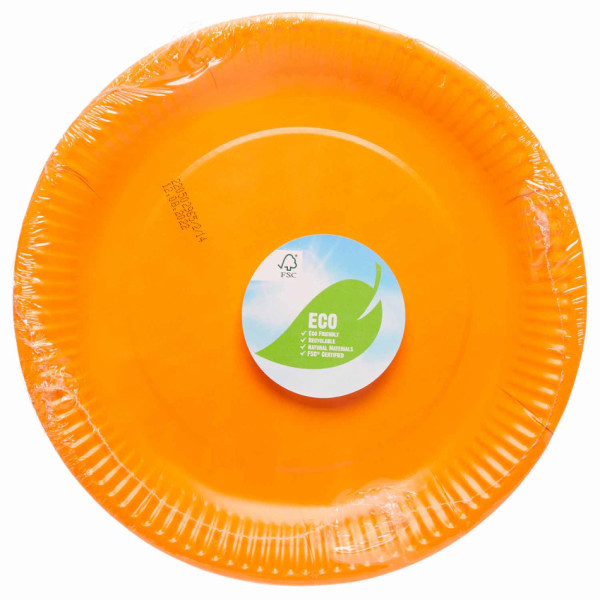 8 Clementine Eco paper plates 23cm