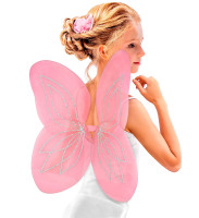 Preview: Pink glitter wings for girls