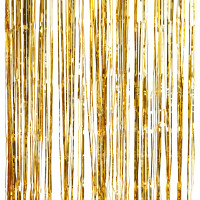 Vorschau: Goldene Metallic Zauber Lametta Vorhang