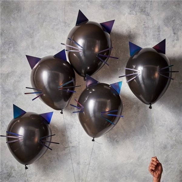 5 ballons chat 30cm