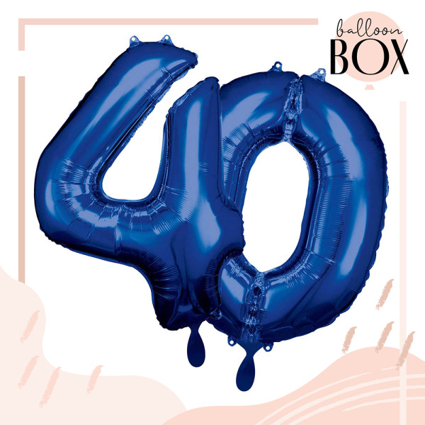 10 Heliumballons in der Box Blau 40