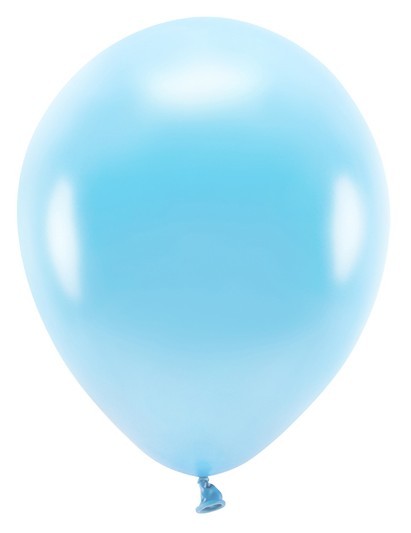 100 ballons éco métalliques bleu bébé 26cm
