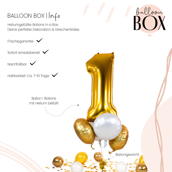 Ballongruß in der Box Golden 1 5-teilig 3