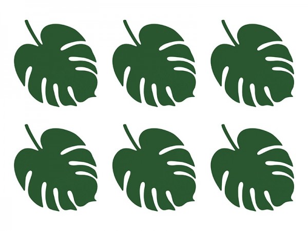 6 marque-places feuille de palmier vert
