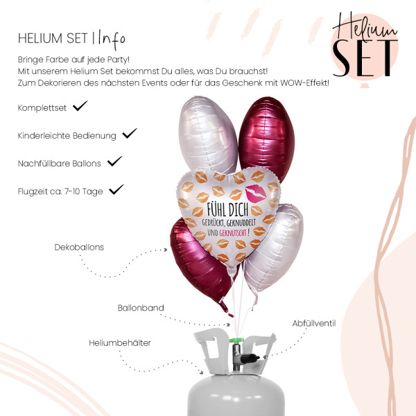 Fühl Dich Ballonbouquet-Set mit Heliumbehälter 3