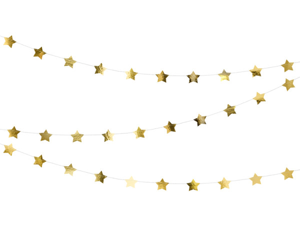 Guirnalda estrellas doradas 3,6m