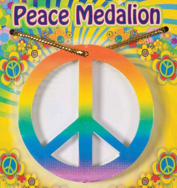Colorful hippie peace necklace