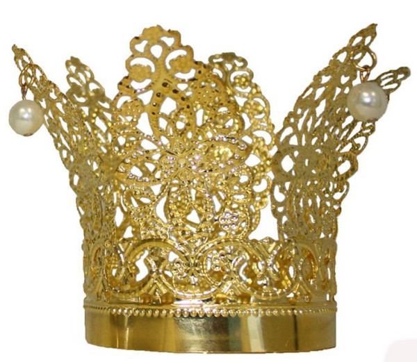 Corona de oro fino con perlas