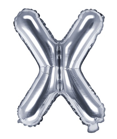 Balon foliowy X srebrny 35cm