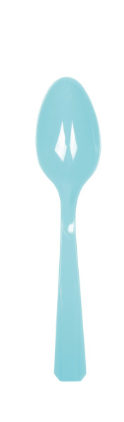 20 plastic spoons in azure blue