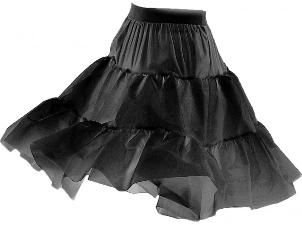 Knee-length petticoat black 2-ply