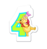 Vela pastel número 4 para fiesta de cumpleaños de Winnie the Pooh 5cm